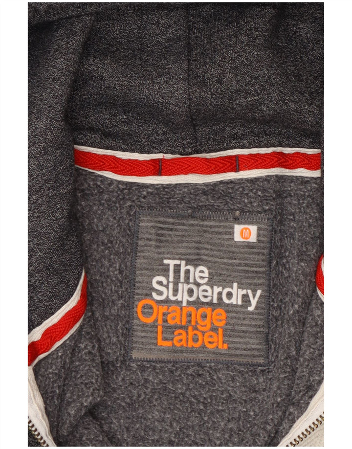 Maglione con cappuccio e zip da uomo Superdry in cotone screziato grigio medio