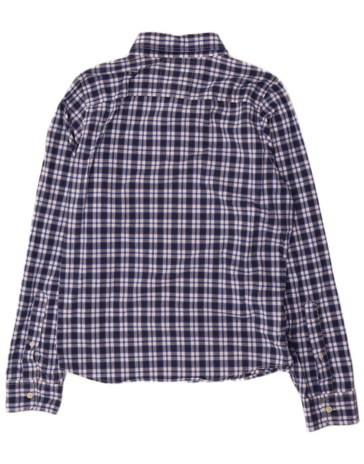 Camicia Hollister da uomo in cotone a quadri blu navy medio