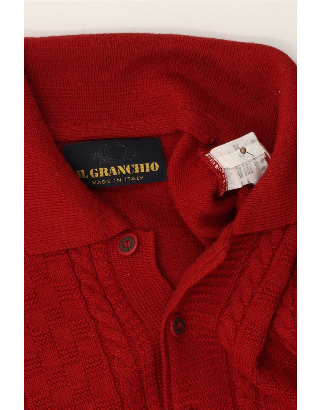 Maglione da uomo a collo alto Il Granchio, grande, in lana rossa