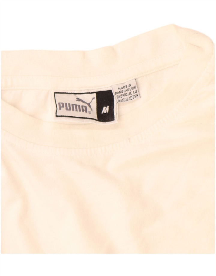 T-shirt grafica da uomo Puma Top in cotone bianco medio