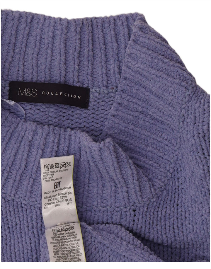 Maglione oversize da donna Marks & Spencer con collo dolcevita UK 18 XL Viola