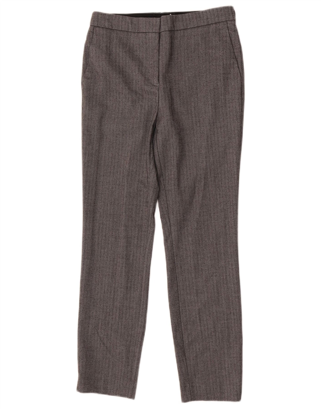Pantaloni da abito slim da donna Zara piccoli W26 L26 grigi a spina di pesce