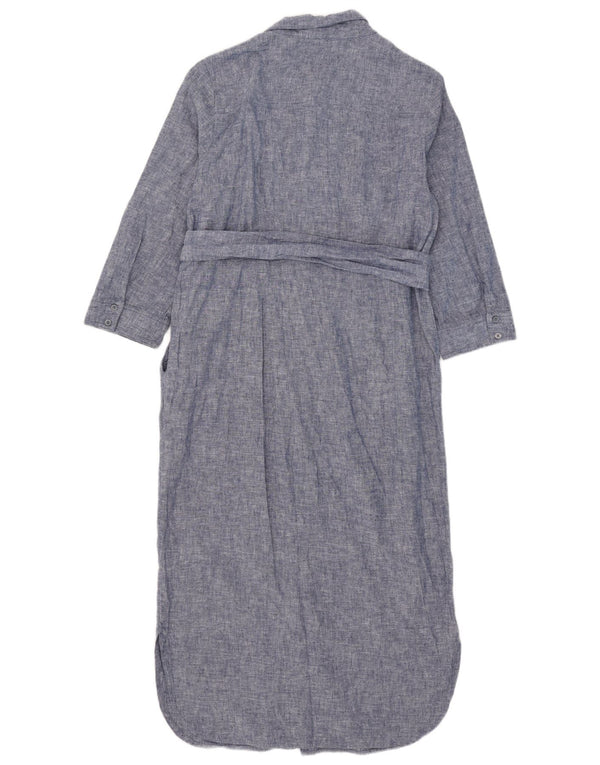 Boden Abito camicia oversize da donna con maniche a 3/4 UK 10 Piccolo lino blu navy