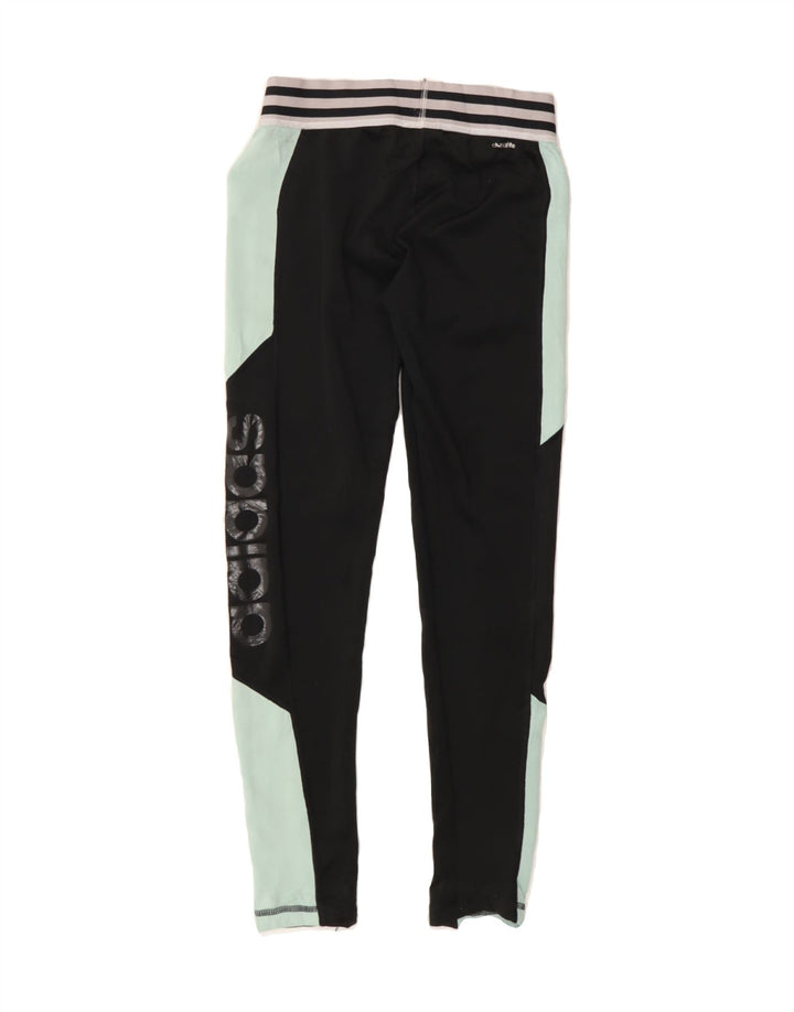 ADIDAS Womens Leggings UK 8/10 Small  Black Colourblock Polyester Vintage Adidas and Second-Hand Adidas from Messina Hembry 