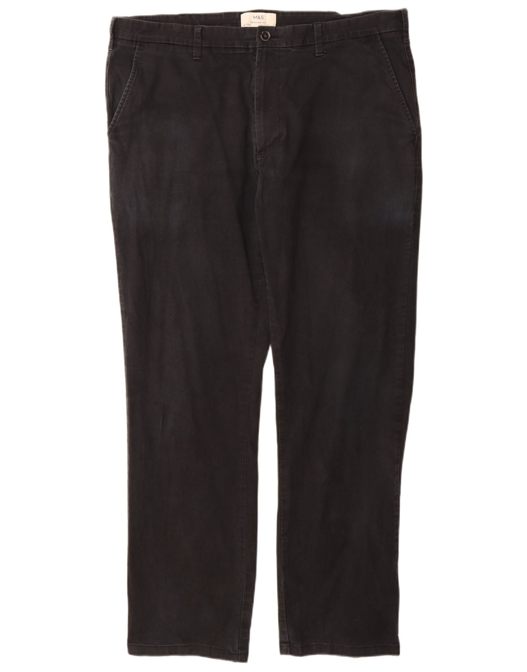 Pantaloni chino vestibilità regolare da uomo Marks & Spencer W38 L33 cotone nero