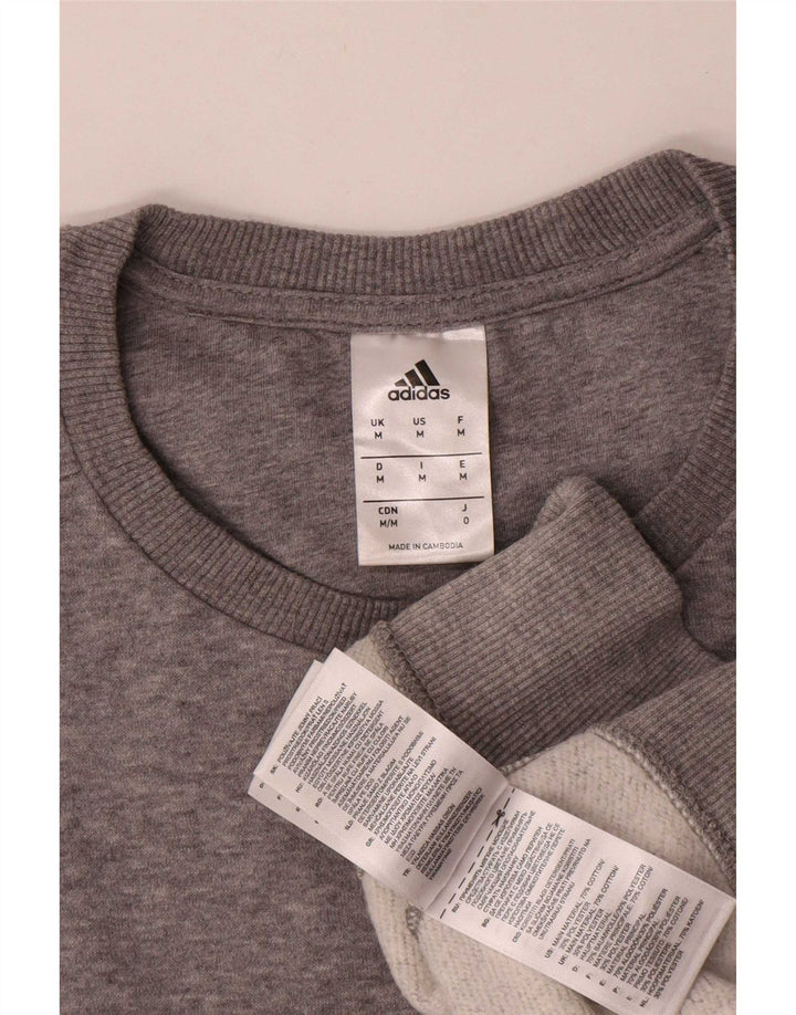 Felpa da uomo Adidas Felpa in cotone chiazzato grigio medio