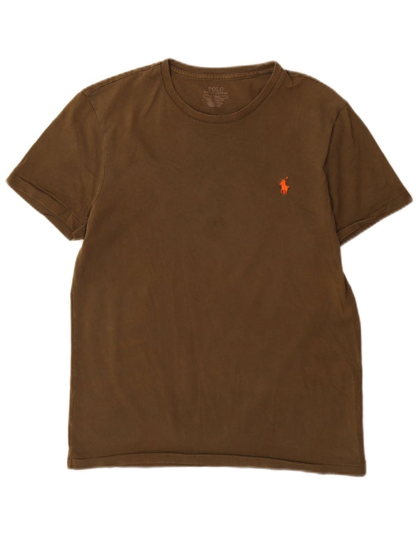 Polo Ralph Lauren Mens Custom Slim Fit T-Shirt Top Medium Khaki Cotton