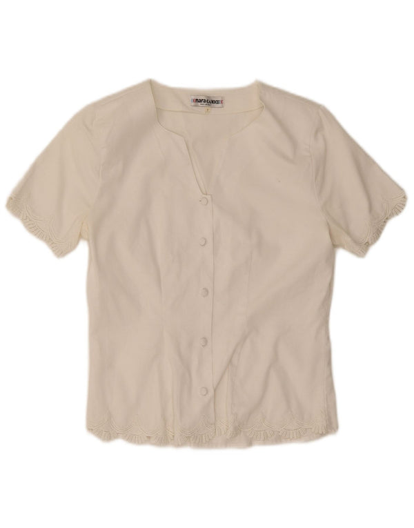 Camicetta a maniche corte da donna Naracamicee UK 10 piccola in cotone bianco