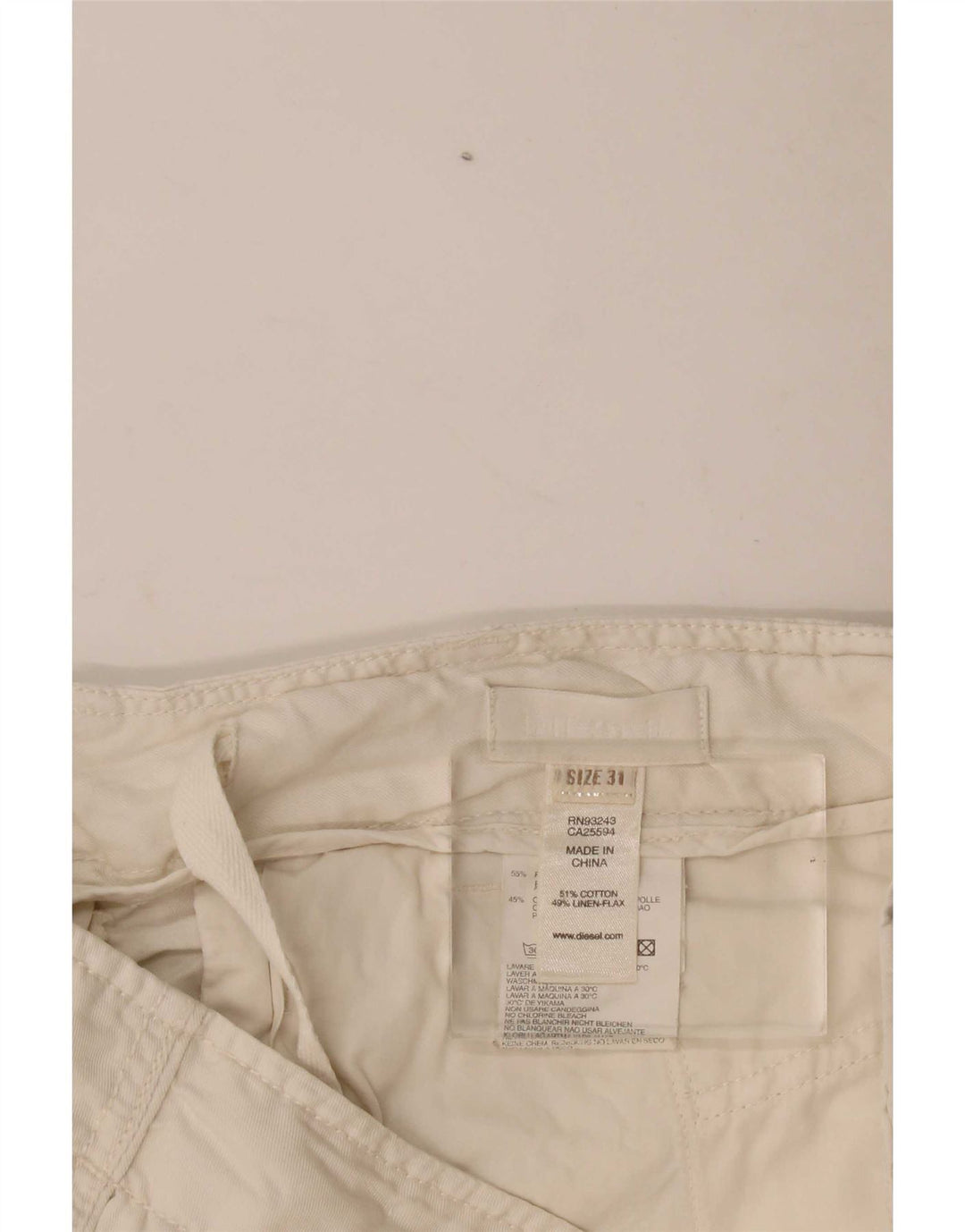 Pantaloncini cargo da donna Diesel W31 cotone bianco medio