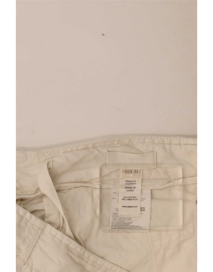 Pantaloncini cargo da donna Diesel W31 cotone bianco medio