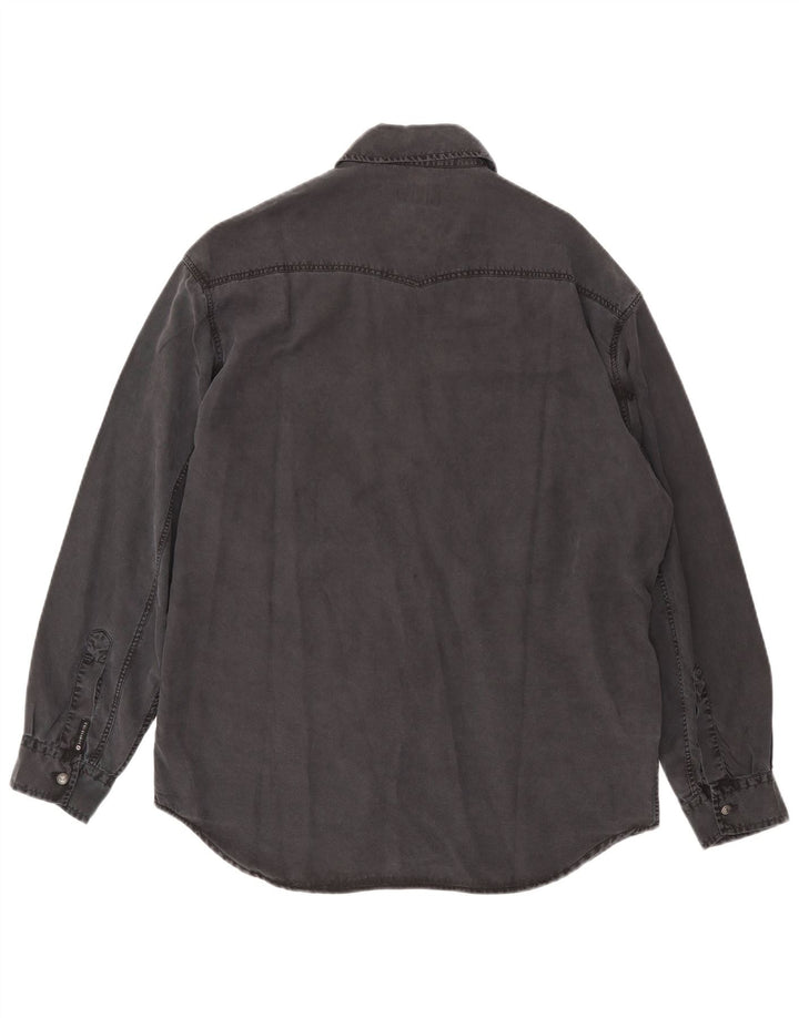 Camicia Trussardi Jeans Uomo Denim Tencel Grigio Medio