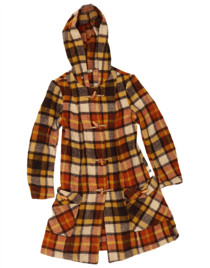Montgomery con cappuccio da donna vintage IT 44 medio a quadri multicolore