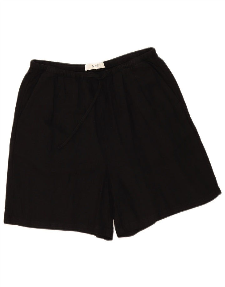 Pantaloncini chino da donna Marks & Spencer UK 10 piccoli W30 lino nero