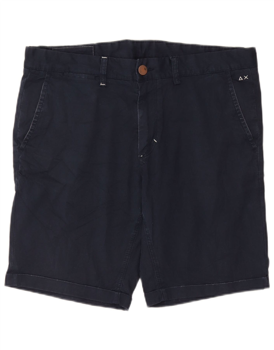 Pantaloncini chino da uomo Sun68 W36 grandi in cotone blu navy