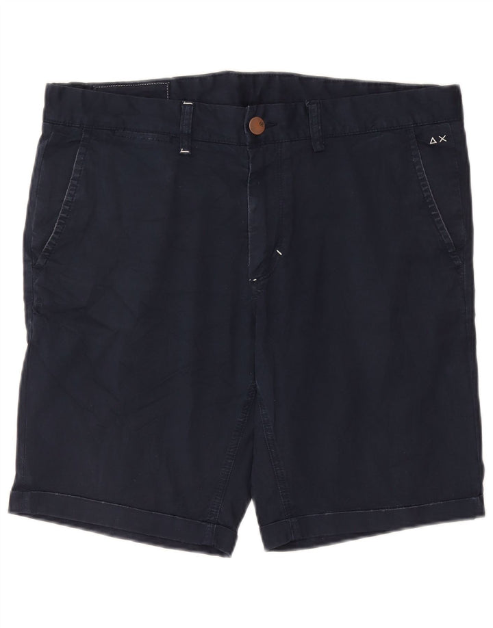 Pantaloncini chino da uomo Sun68 W36 grandi in cotone blu navy