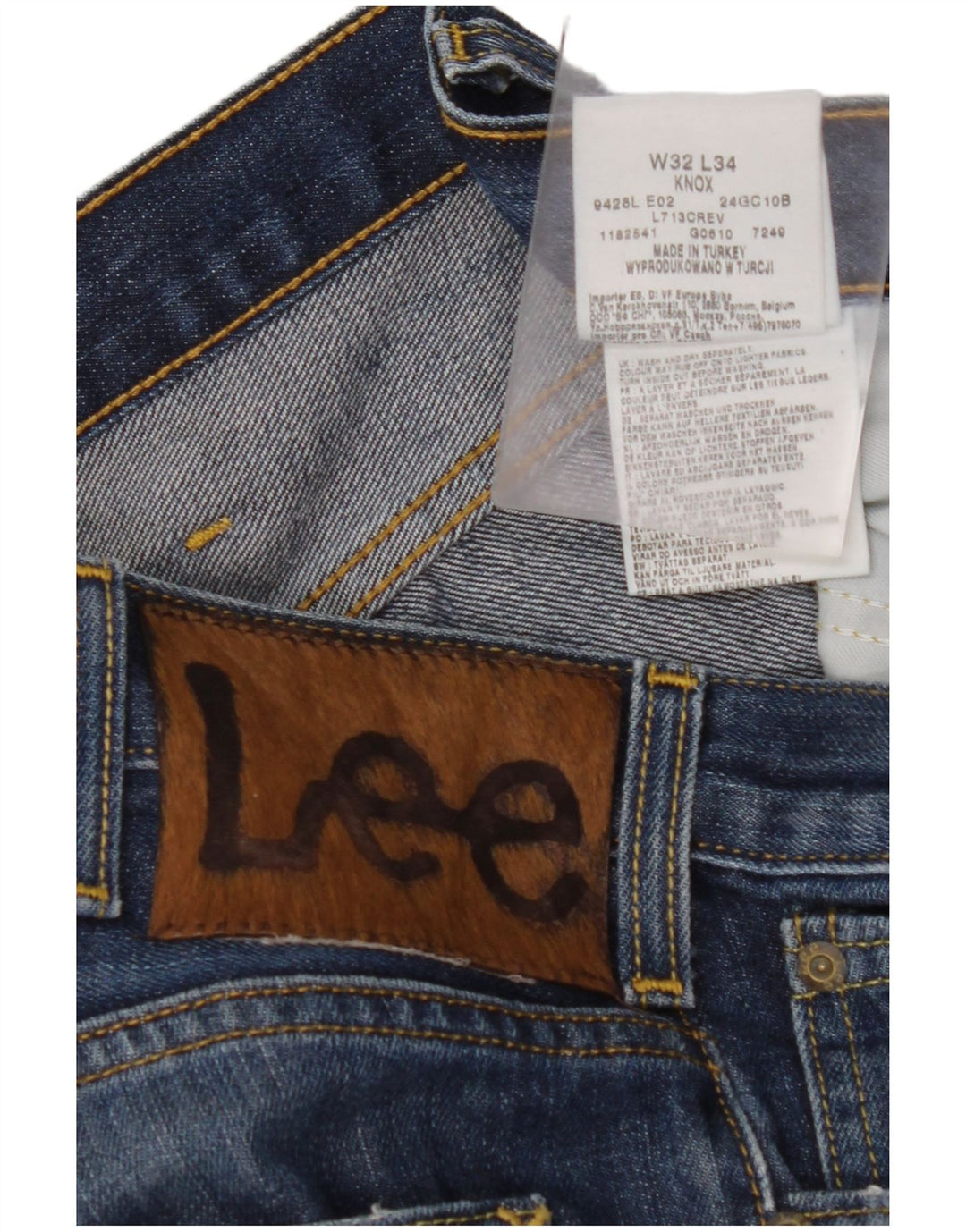 Jeans dritti Knox da uomo LEE W32 L34 cotone blu navy