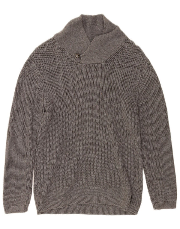 Maglione Zara per ragazzi con collo a scialle 9-10 anni in cotone grigio