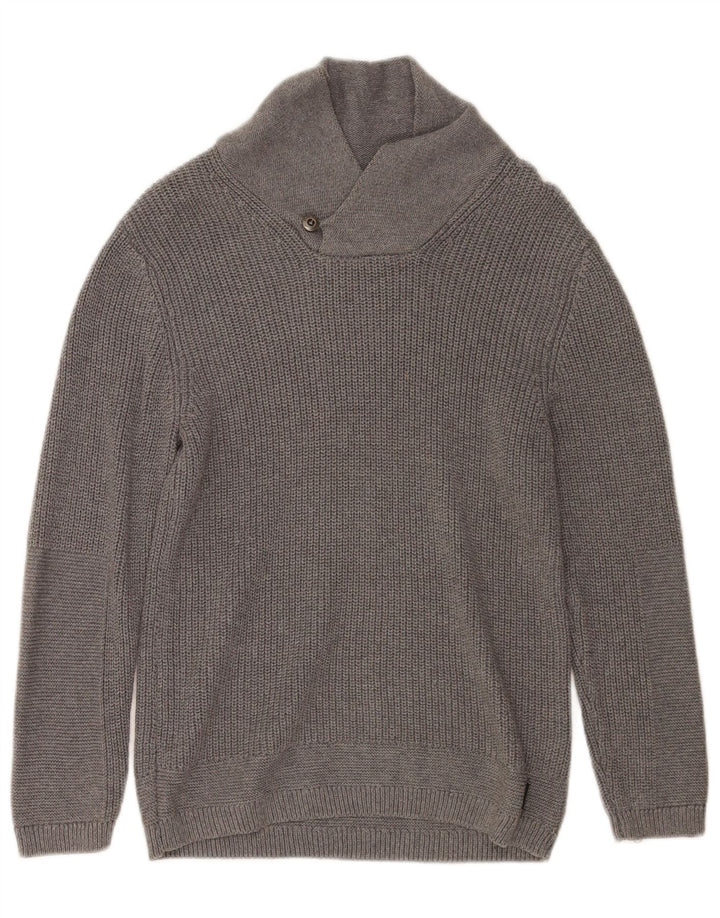 Maglione Zara per ragazzi con collo a scialle 9-10 anni in cotone grigio
