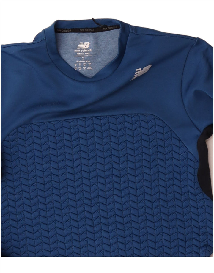 NEW BALANCE Felpa da uomo Maglione piccolo poliestere color block blu