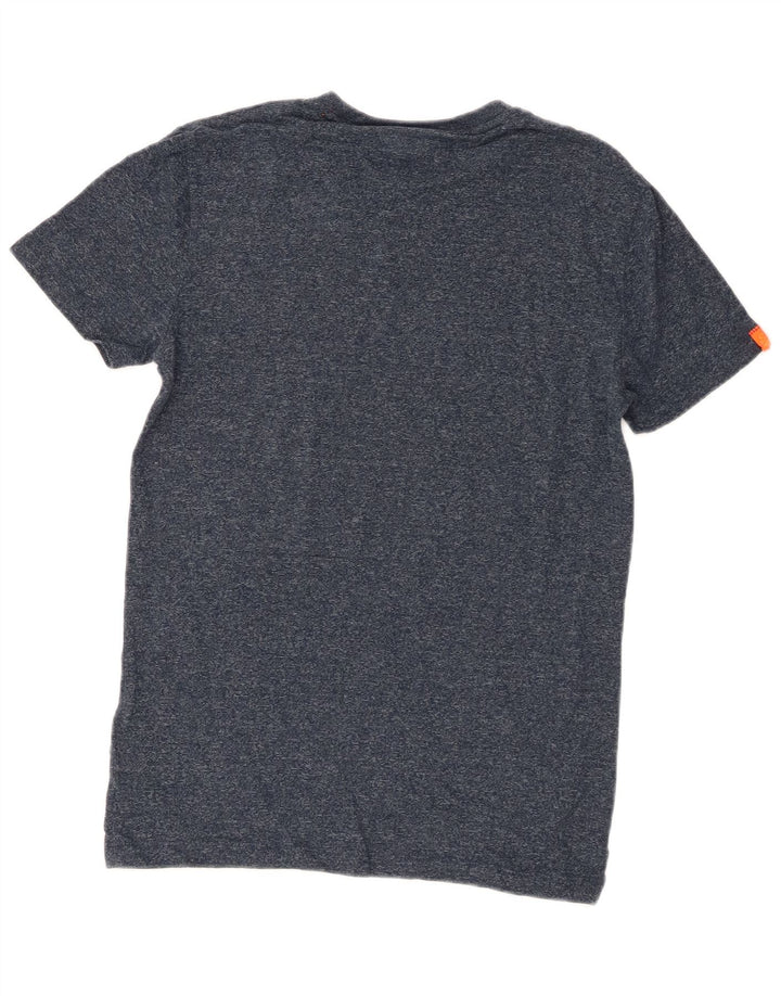 T-shirt da uomo Superdry Top Small in cotone screziato blu navy