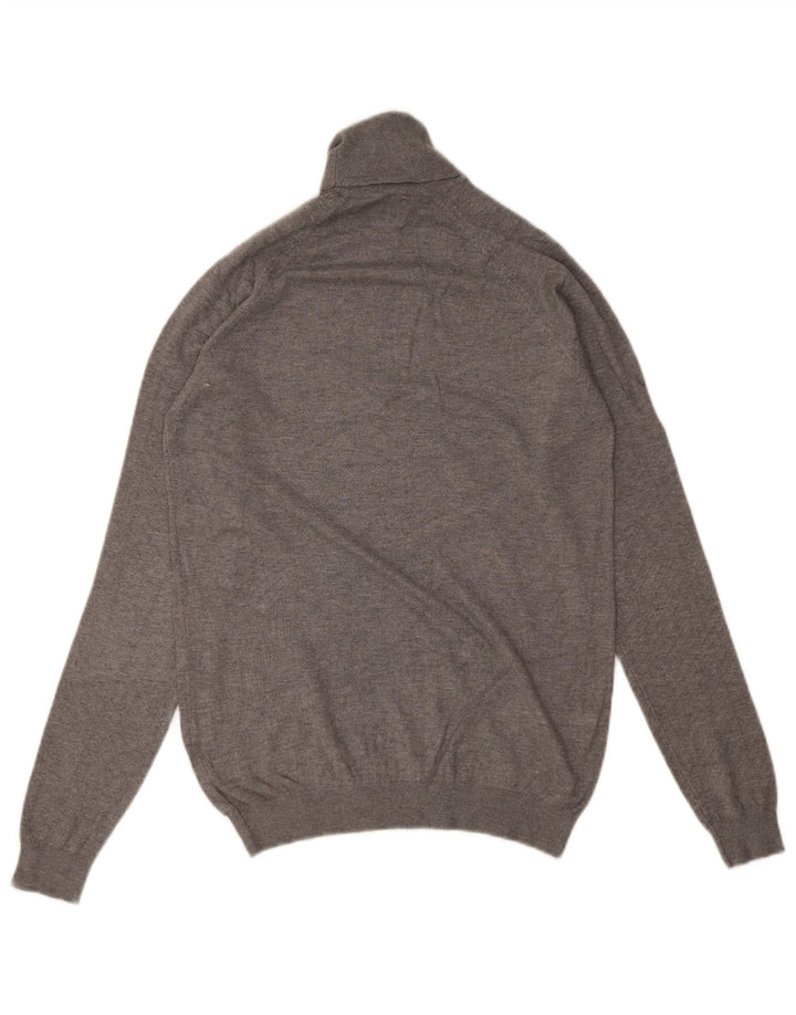 Maglione maglione a collo alto da donna Zara UK 10 piccolo in viscosa grigia