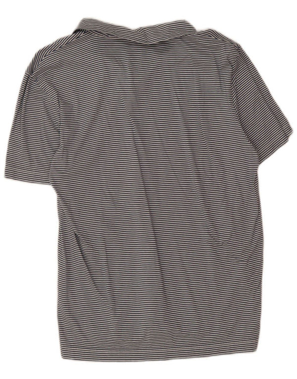 Polo da donna Reiss UK 14 grande cotone gessato blu navy