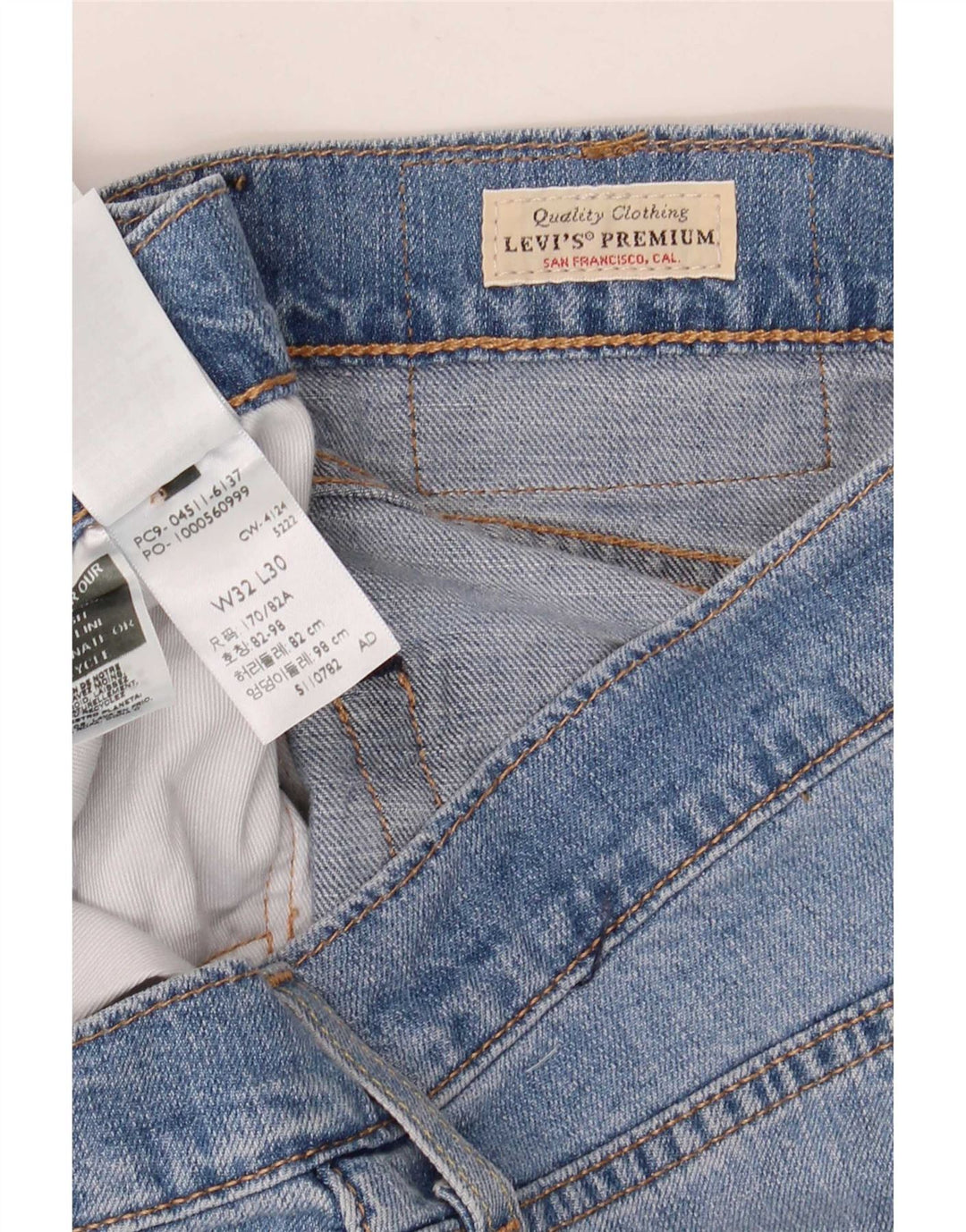 Levi's Uomo 511 Slim Jeans W32 L30 Cotone Blu