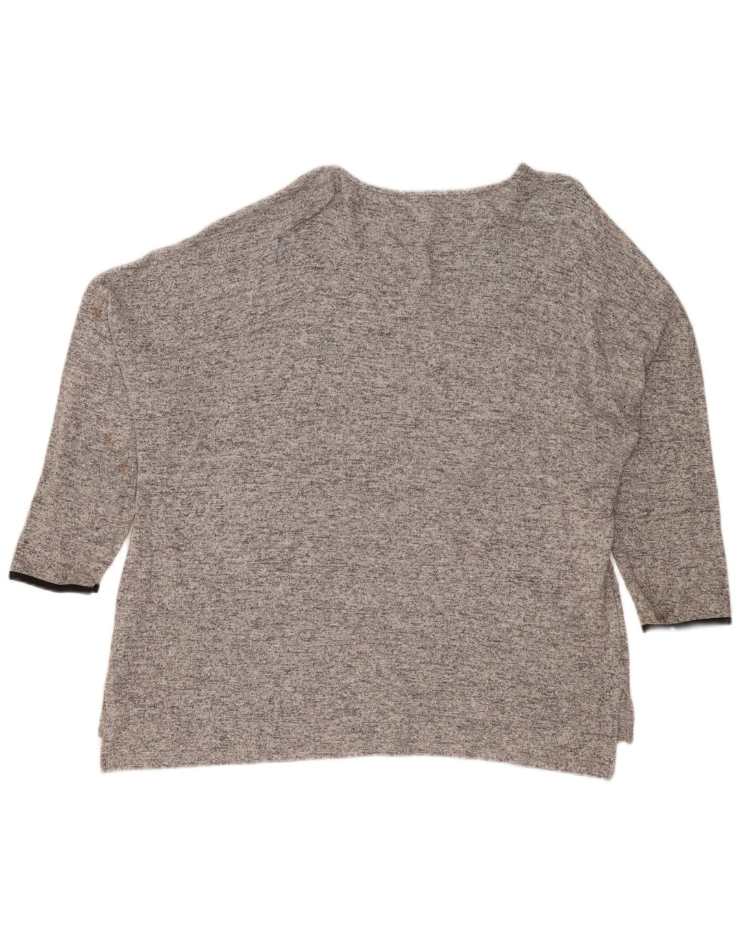 Top Zara da donna oversize con maniche a 3/4 UK 16 grande grigio screziato