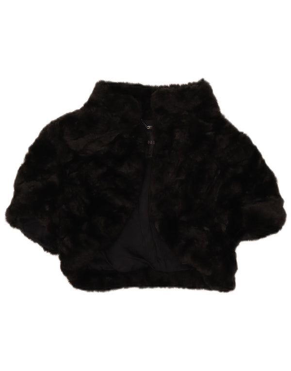 Coast Womens Short Sleeve Faux Fur Bolero Jacket UK 8 Small Black Acrylic