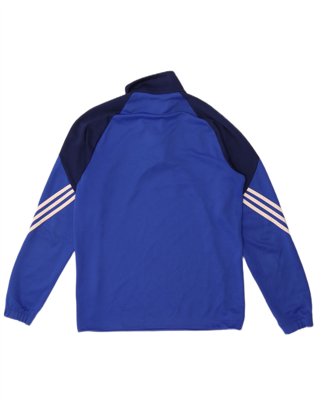 Adidas Uomo Climalite Pullover Tuta Top Blu Medio Colorblock