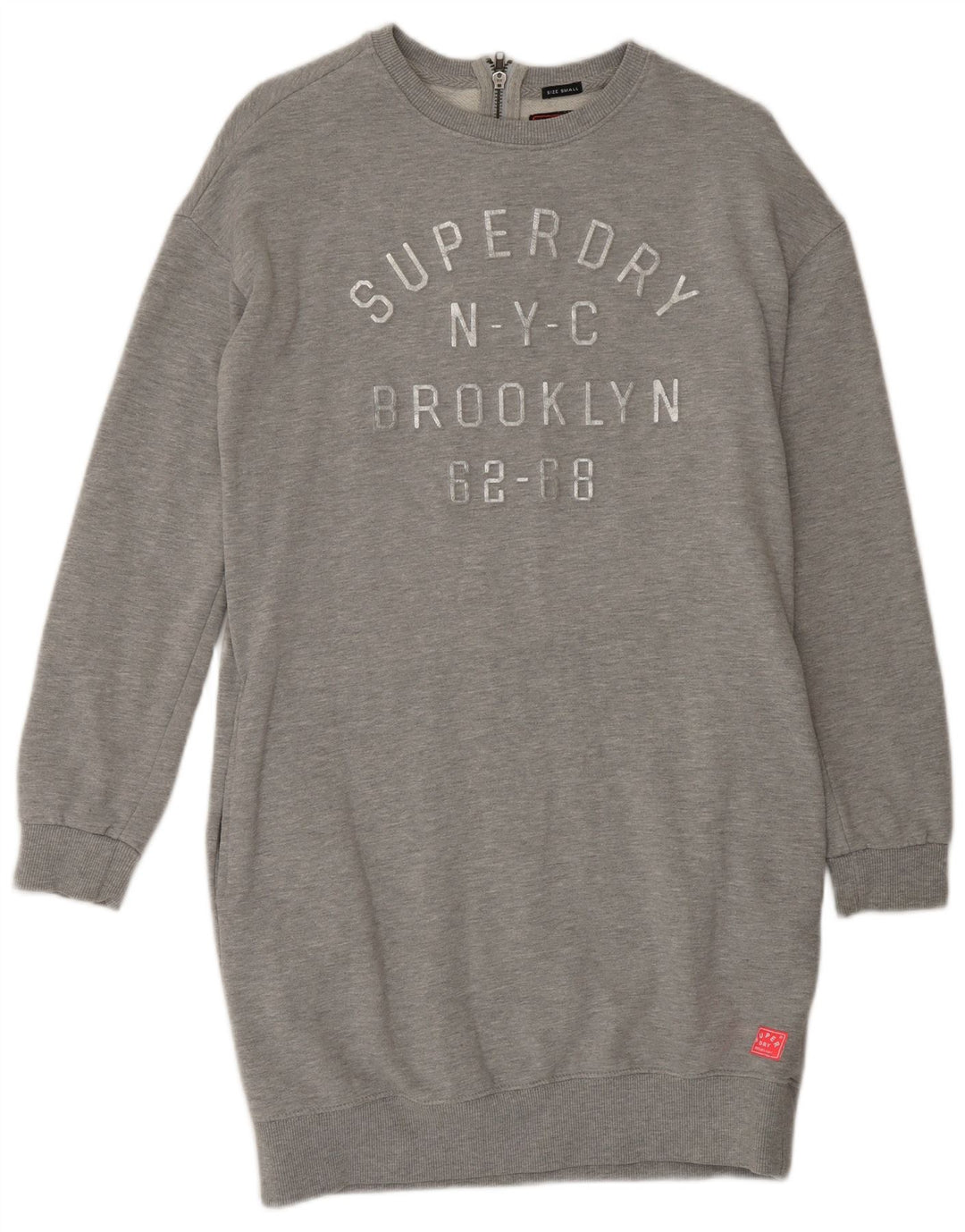 Abito maglione in felpa con grafica oversize da donna SUPERDRY UK 10 piccolo grigio