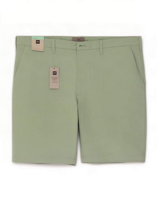 Pantaloncini chino da uomo Marks & Spencer W42 2XL cotone verde