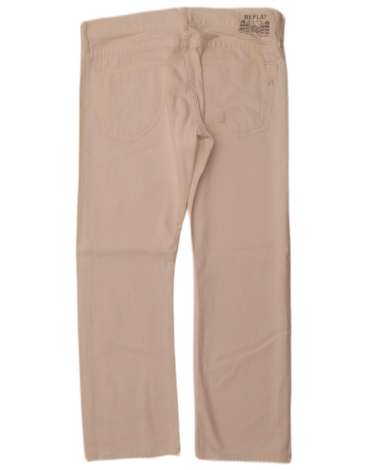REPLAY Jeans dritti da donna W33 L28 cotone bianco sporco