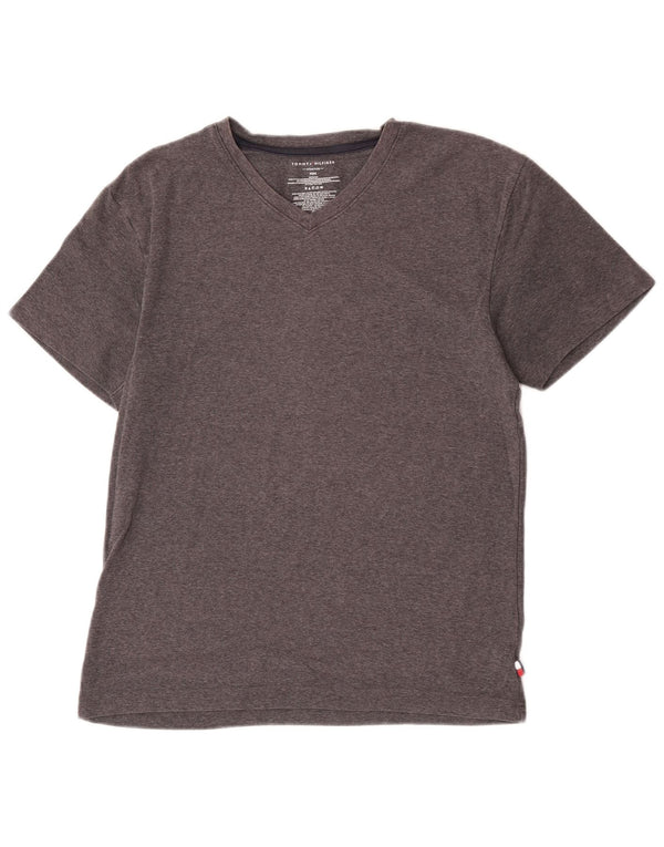 T-shirt da uomo Tommy Hilfiger Top in cotone grigio medio