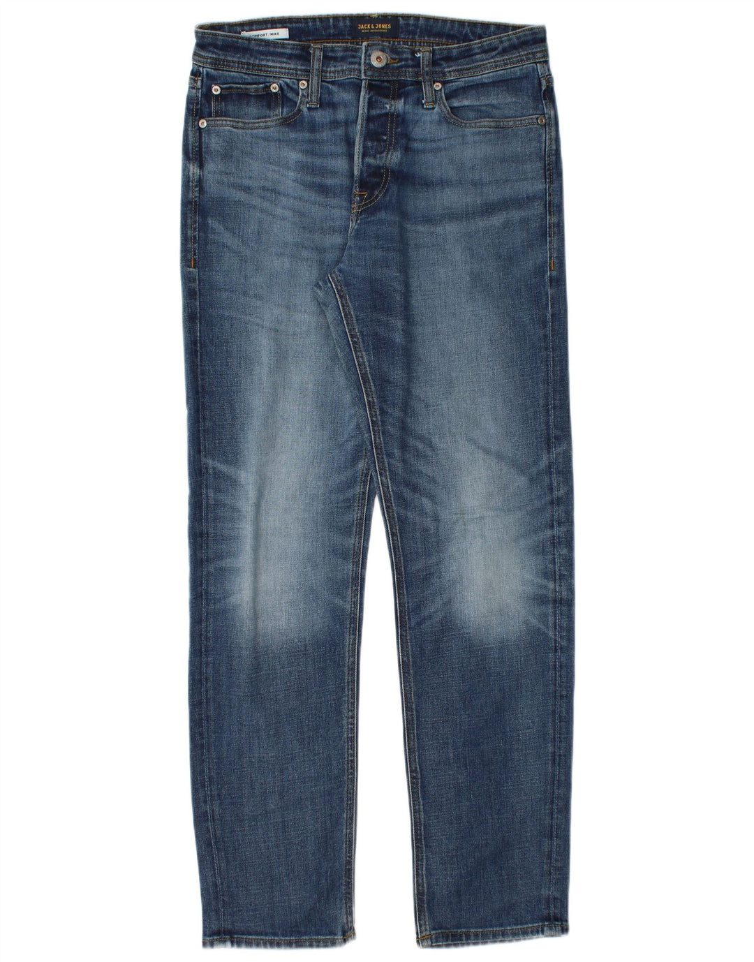 Jack & Jones Uomo Mike Slim Jeans W30 L32 Cotone Blu