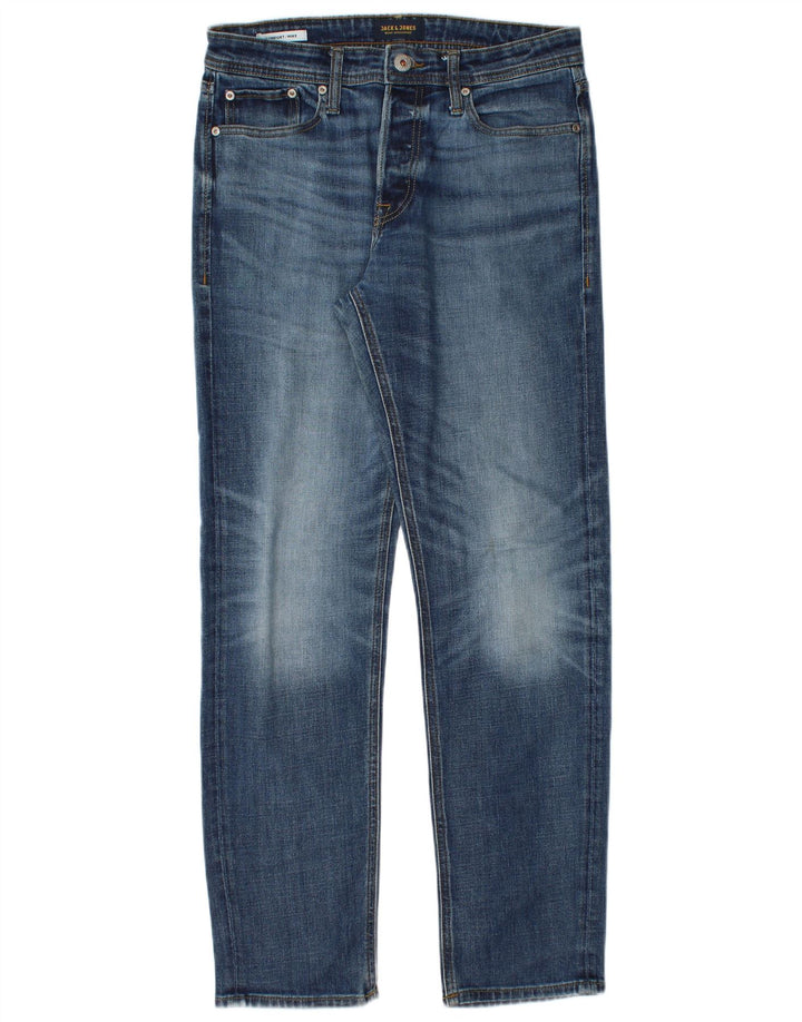 Jack & Jones Uomo Mike Slim Jeans W30 L32 Cotone Blu