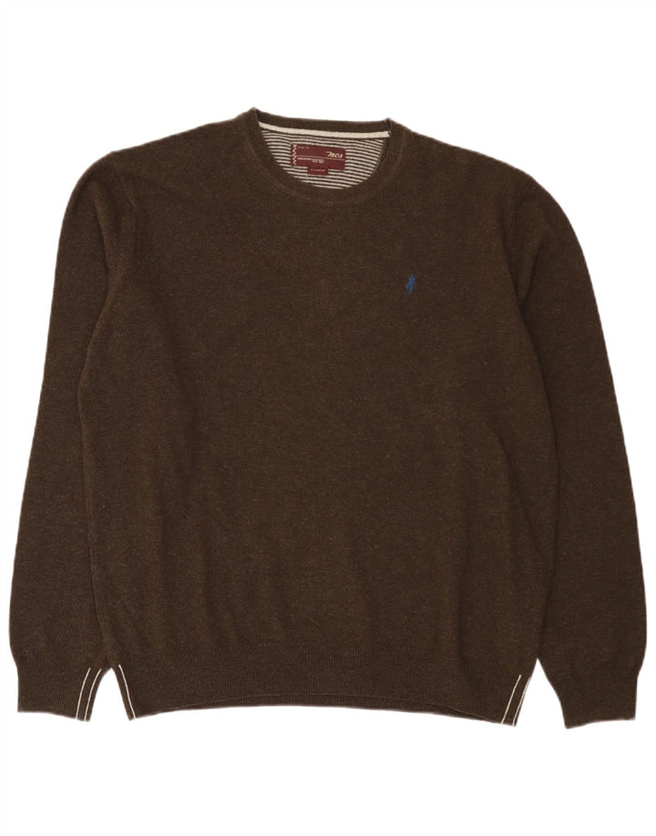 Marlboro Classics Maglione girocollo da uomo in lana marrone XL