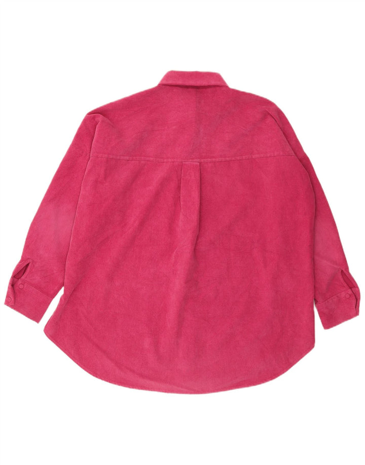 Camicia oversize in flanella da donna Zara UK 6 XS poliestere rosa