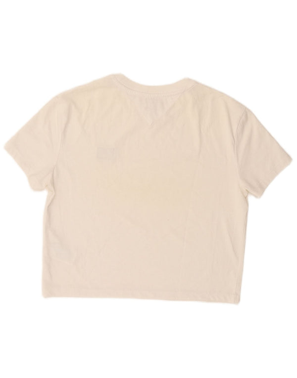 T-shirt oversize da donna Tommy Hilfiger Top UK 10 Small Cotone bianco