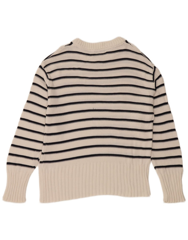 NORTH SAILS Maglione girocollo da donna UK 14 a righe bianche medie