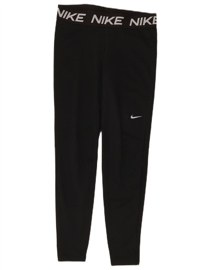 Leggings grafici Nike Dri Fit da donna UK 14 grande poliestere nero