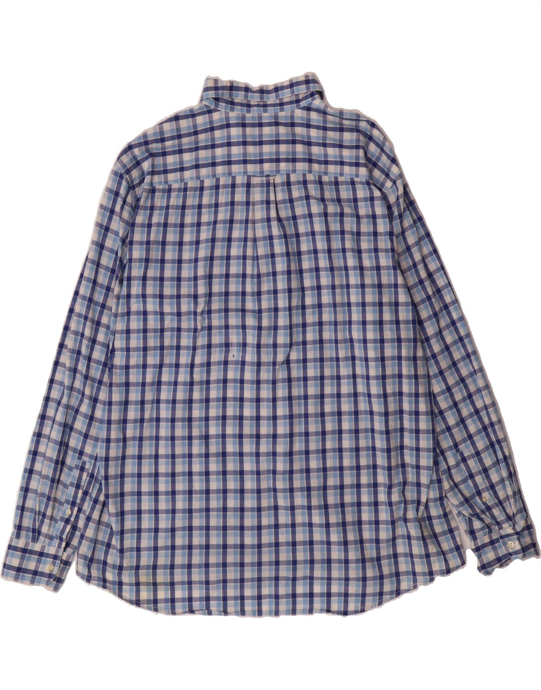 CHAPS Mens Big & Tall Shirt 3XL Blue Check Cotton Vintage Chaps and Second-Hand Chaps from Messina Hembry 