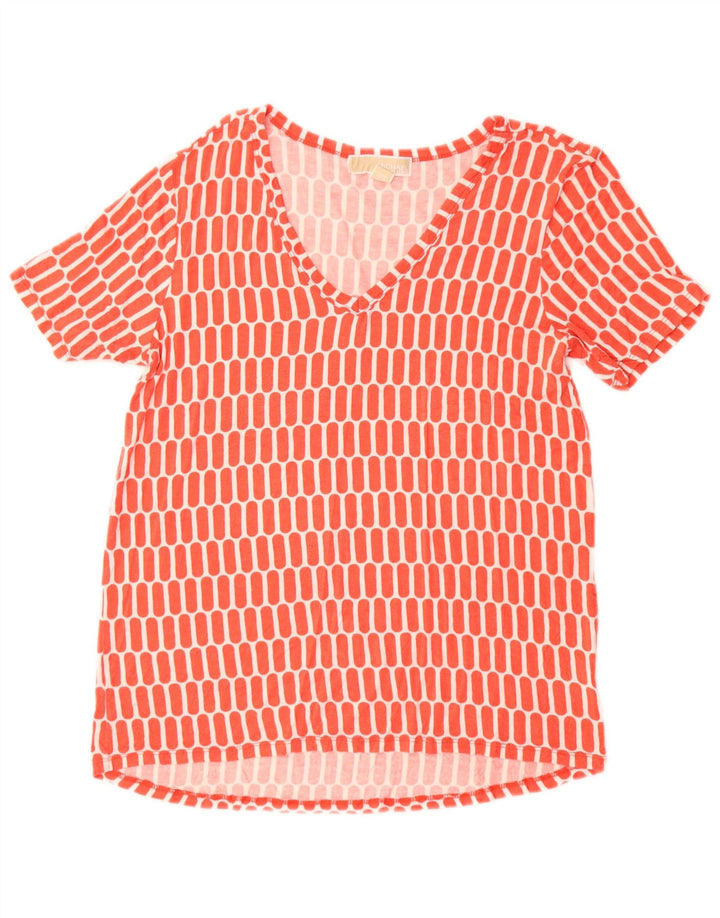 MICHAEL KORS T-shirt da donna Top UK 10 piccola rossa geometrica sintetica