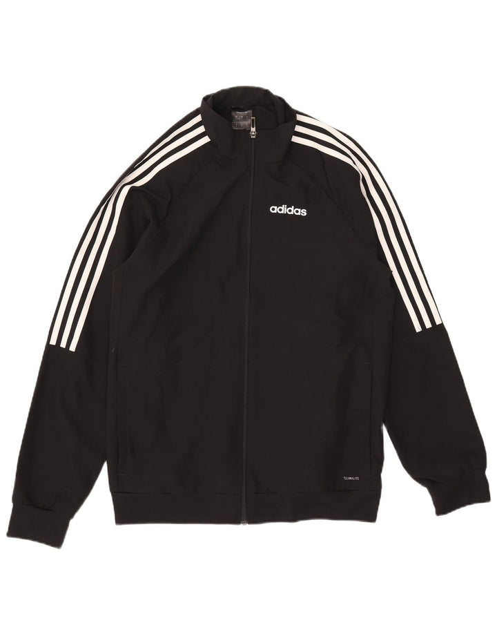 Giacca da ginnastica Adidas Climalite da uomo piccola in poliestere nero
