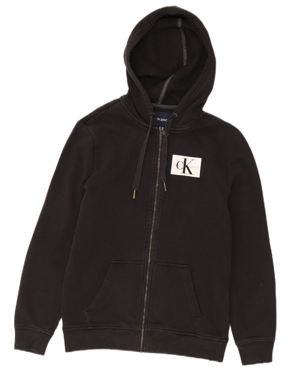 Calvin Klein Jeans Mens Zip Hoodie Sweater Small Black Cotton