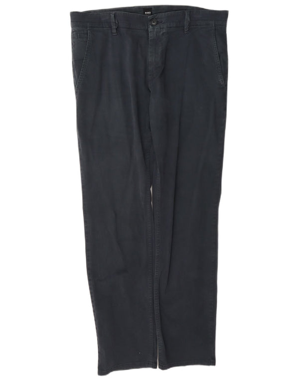 Pantaloni chino slim da uomo Hugo Boss W32 L30 cotone blu navy