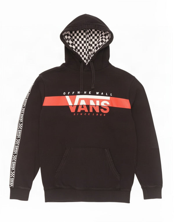 Felpa con cappuccio grafica da uomo Vans Small in cotone color block nero