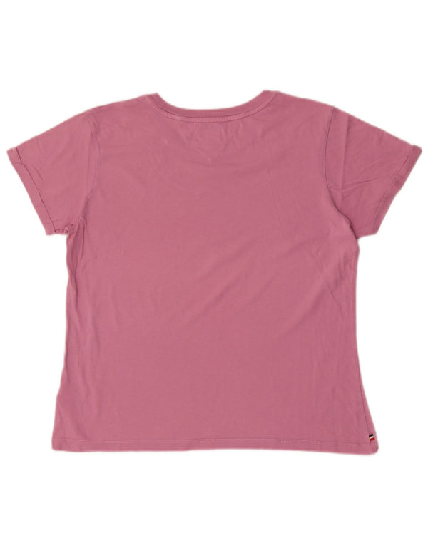 T-shirt da donna Tommy Hilfiger Top UK 14 grande cotone rosa
