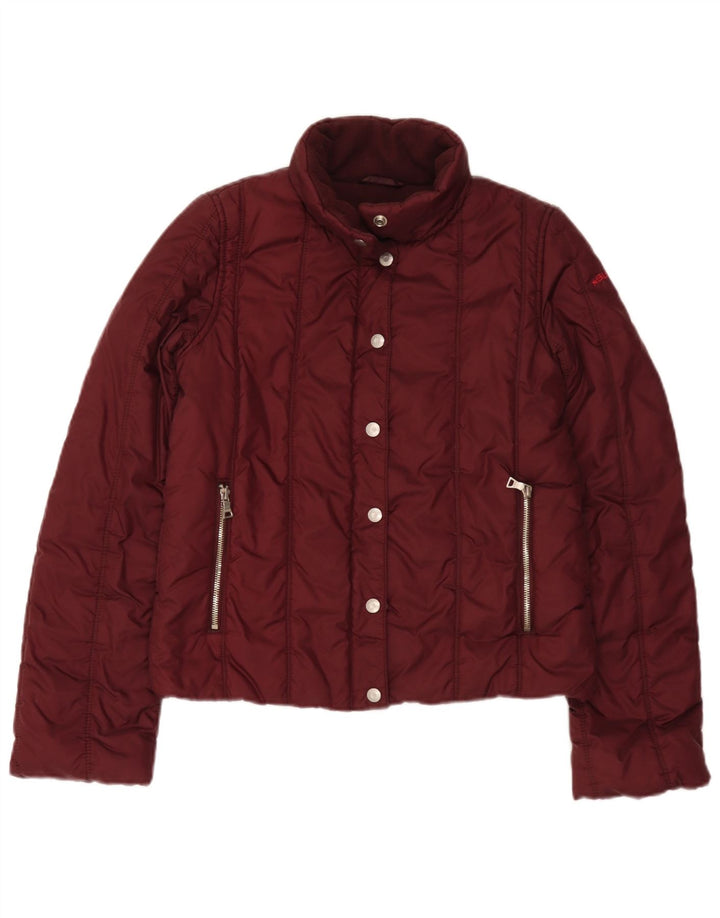 Giacca imbottita da donna Guess UK 10 piccola in nylon bordeaux