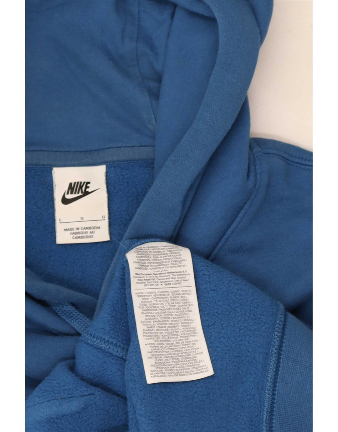 Felpa con cappuccio da uomo Nike Large in cotone blu